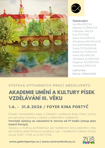 Výstava výtvarných prací absolventů AKADEMIE UMĚNÍ A KULTURY PÍSEK VZDĚLÁVÁNÍ III. VĚKU